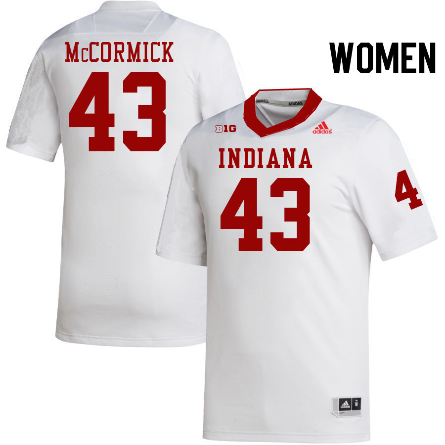 Women #43 Derek McCormick Indiana Hoosiers College Football Jerseys Stitched-White